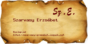 Szarvasy Erzsébet névjegykártya
