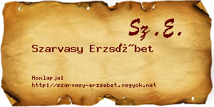 Szarvasy Erzsébet névjegykártya